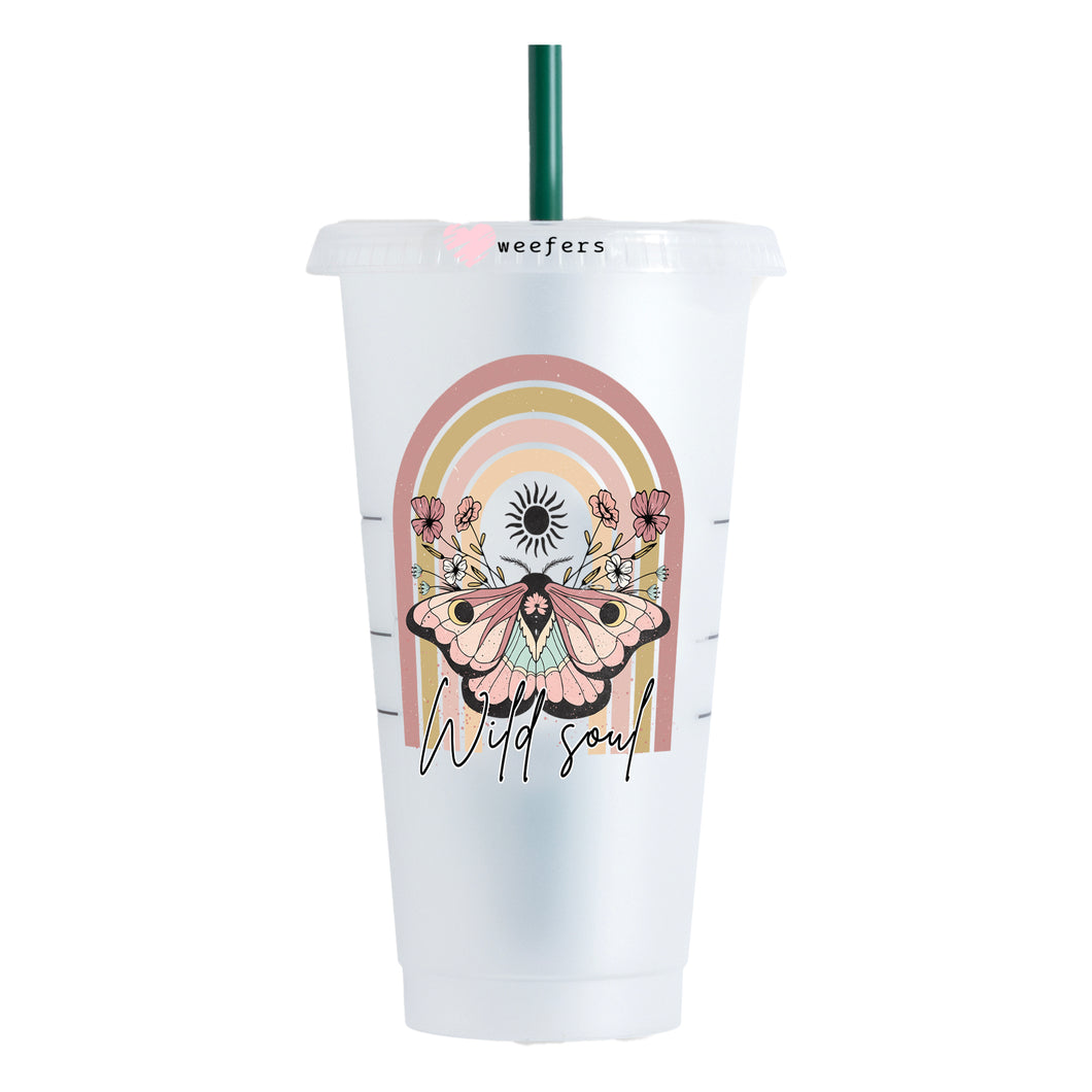 Wild Soul Butterfly 24oz UV-DTF Cold Cup Wrap - Ready to apply Decal