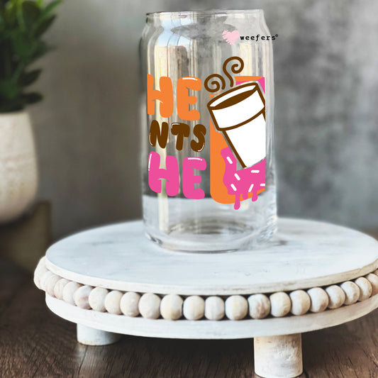 She wants the D Coffee 16oz Libbey Glass Can UV DTF or Sublimation Wrap - Decal Weefers