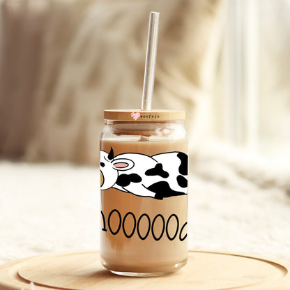 Moody Cow 16oz Libbey Glass Can UV DTF or Sublimation Cup Wrap - Decal Transfer - Weefers