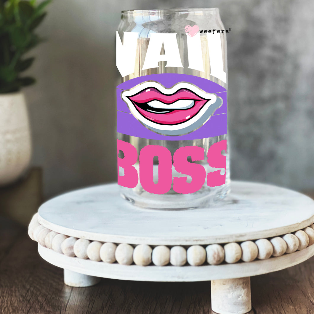 Nail Boss 16oz Libbey Glass Can UV-DTF or Sublimation Wrap - Decal
