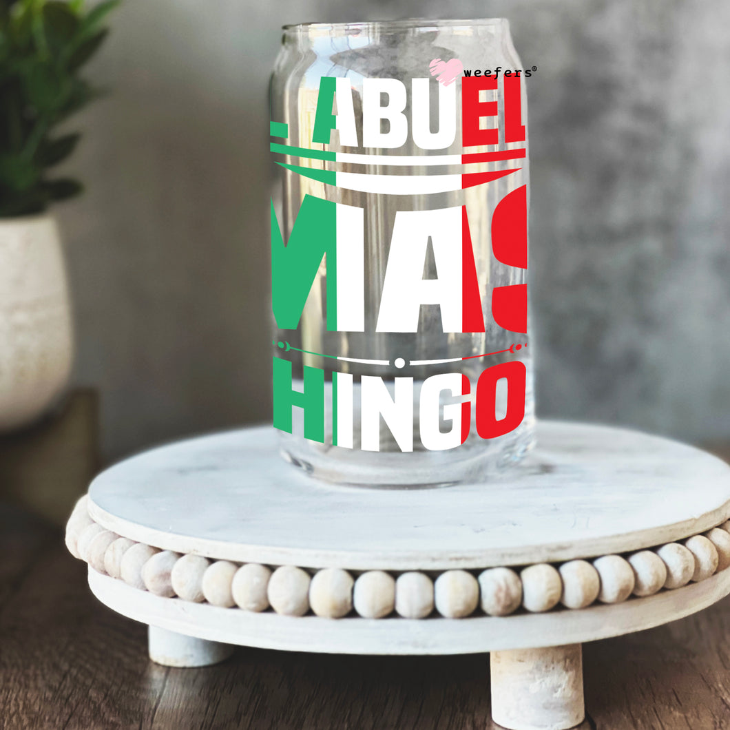 El Abuelo Mas Chingon 16oz Libbey Glass Can UV-DTF or Sublimation Wrap - Decal