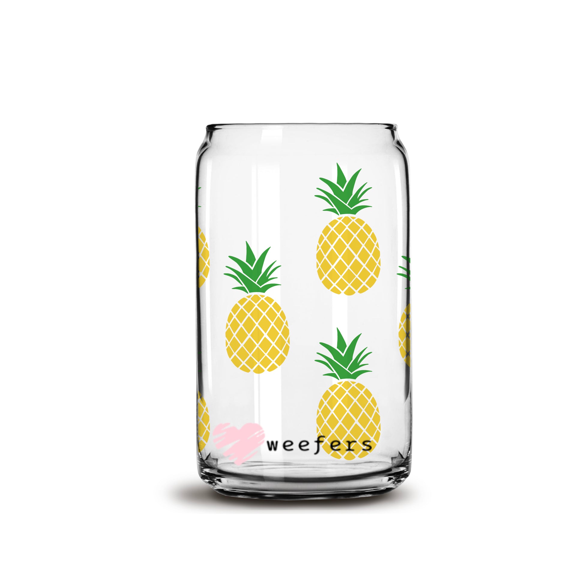 Pineapple Delight 16oz Libbey Glass Can UV DTF or Sublimation Wrap - Decal - Weefers