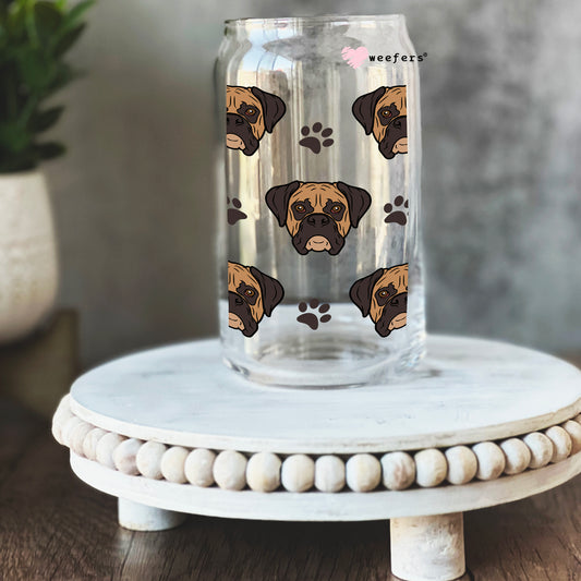 Boxers Faces 16oz Libbey Glass Can UV DTF or Sublimation Cup Wrap - Decal Transfer Weefers