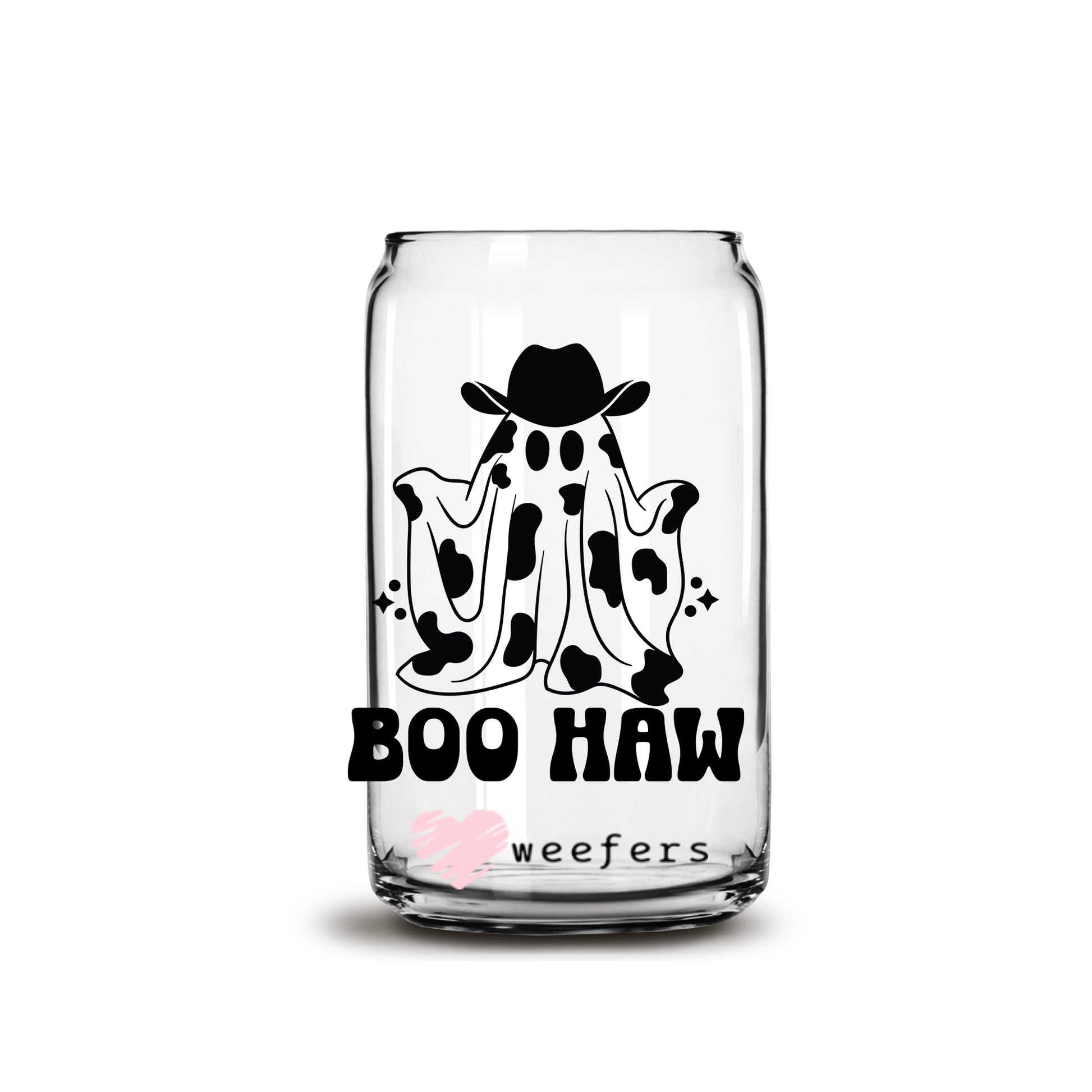 Boo Haw Halloween 16oz Libbey Glass Can UV DTF or Sublimation Wrap - Decal - Weefers