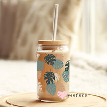 Load image into Gallery viewer, Monstera Neutral Libbey Glass Can Wrap UV-DTF Sublimation Transfers

