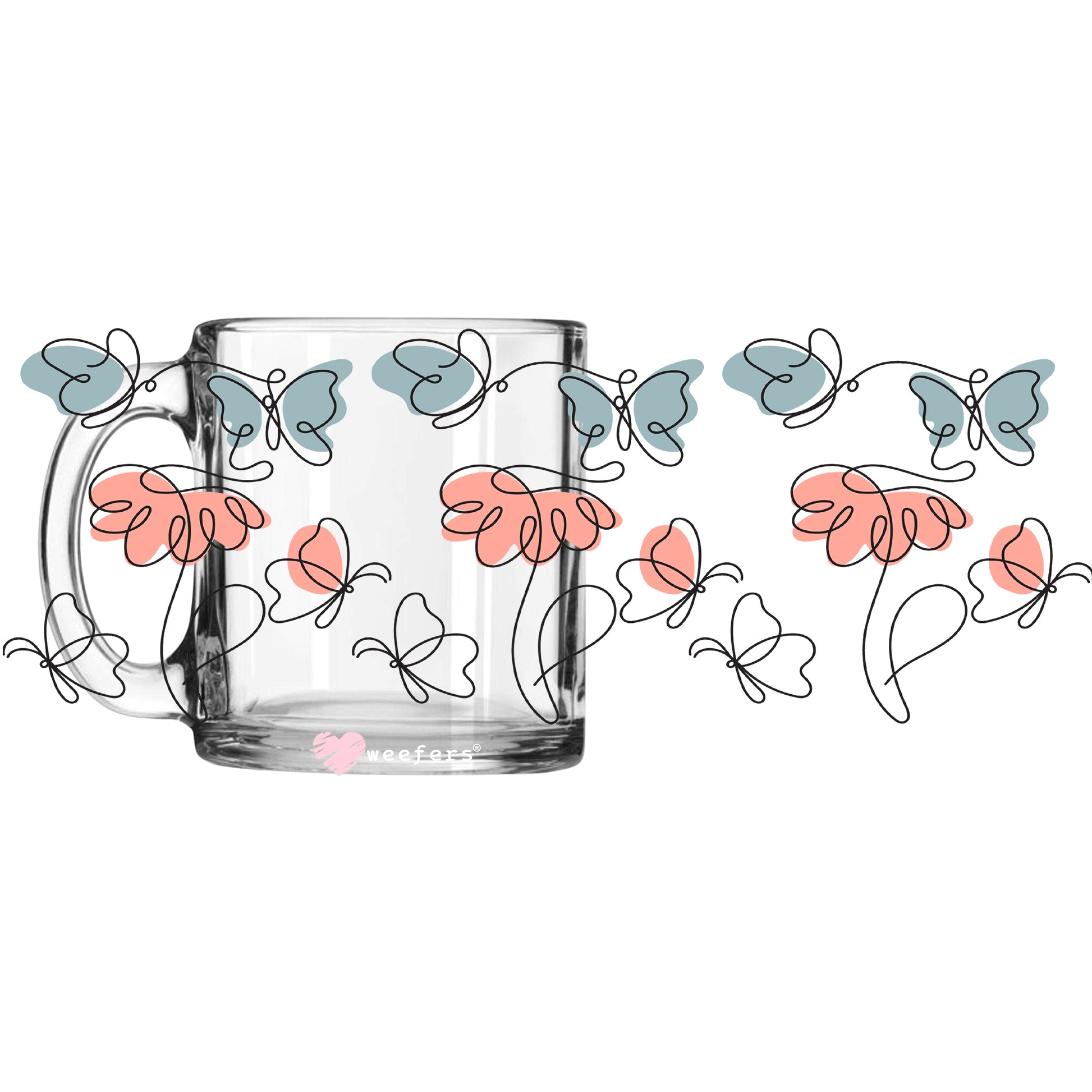 Dainty Butterflies 11oz Coffee Mug UV DTF or Sublimation Wrap - Decal - Weefers