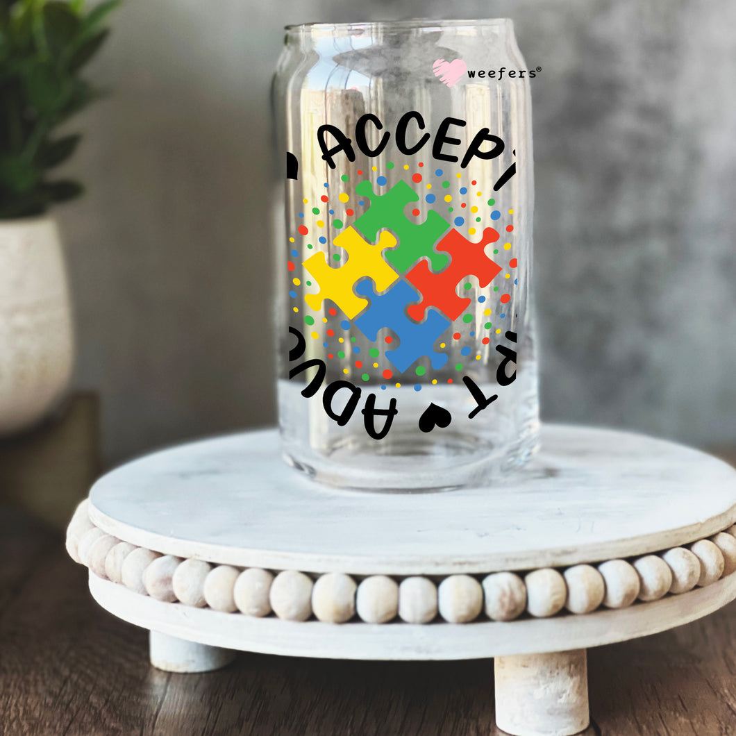 a glass jar with a puzzle piece on it