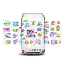 Load image into Gallery viewer, Nurse Daily Affirmations 16oz Libbey Glass Can UV-DTF or Sublimation Wrap - Decal
