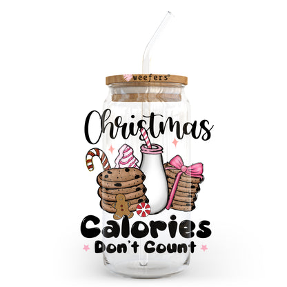 Christmas Calories Don't Count 20oz Libbey Glass Can, 34oz Hip Sip, 40oz Tumbler UV DTF or Sublimation Decal Transfer - Weefers