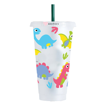 Cute Dinosaurs Cold Cup Wrap- HOLE - Ready to apply - Weefers