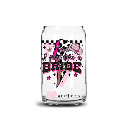 Western Bride 16oz Libbey Glass Can UV DTF or Sublimation Cup Wrap - Decal Transfer - Weefers