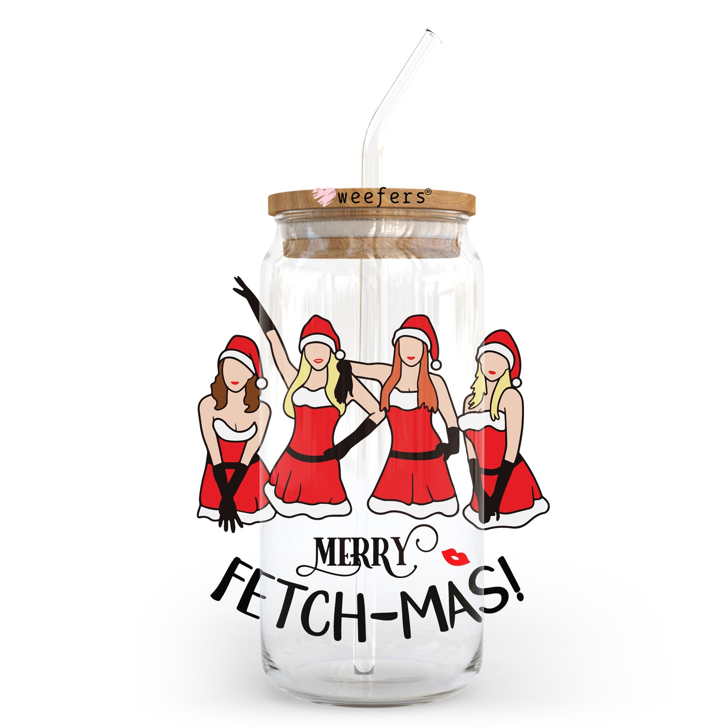 Merry Fetch-mas 20oz Libbey Glass Can, 34oz Hip Sip, 40oz Tumbler UV DTF or Sublimation Decal Transfer - Weefers