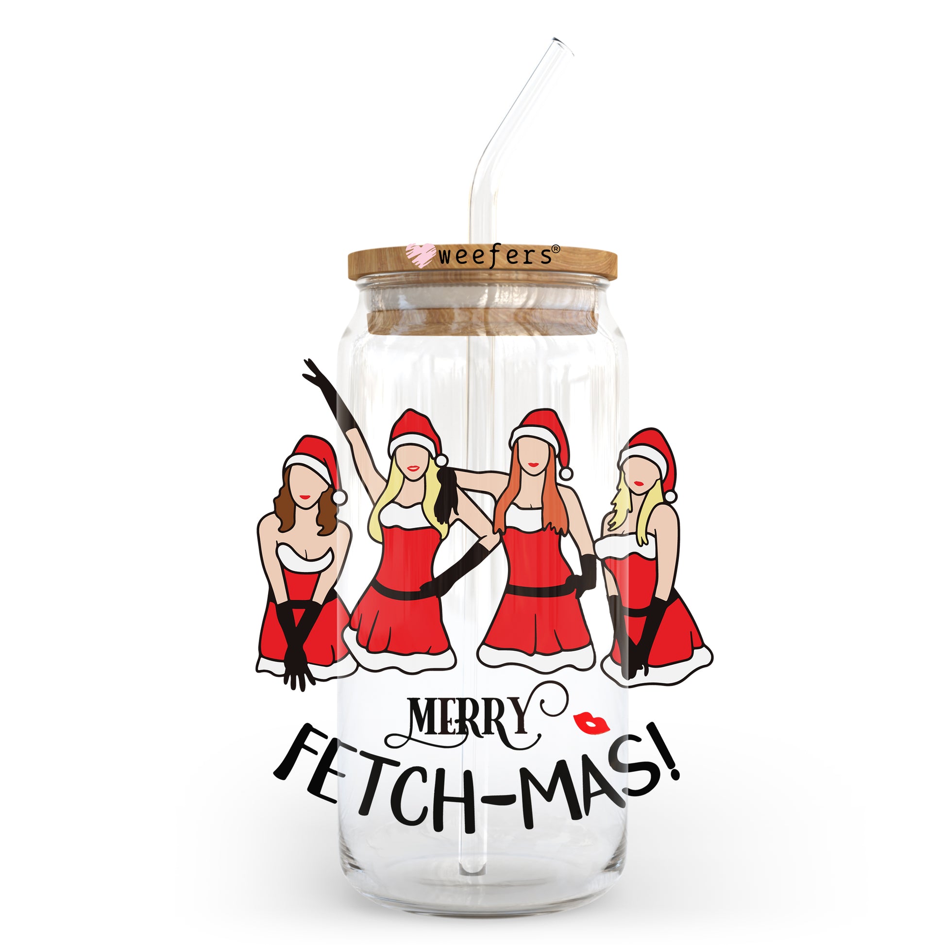 Merry Fetch-mas 20oz Libbey Glass Can, 34oz Hip Sip, 40oz Tumbler UV DTF or Sublimation Decal Transfer - Weefers