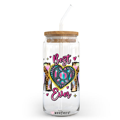 Best Mom Ever Heart 20oz Libbey Glass Can, 34oz Hip Sip, 40oz Tumbler UV DTF or Sublimation Decal Transfer - Weefers