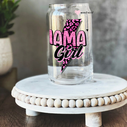 Pink Mama's Girl 16oz Libbey Glass Can UV DTF or Sublimation Cup Wrap - Decal Transfer - Weefers