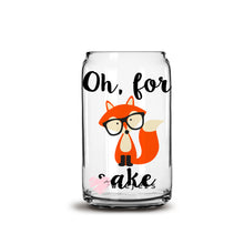 Load image into Gallery viewer, Oh For Fox Sake 16oz Libbey Glass Can UV-DTF or Sublimation Wrap - Decal

