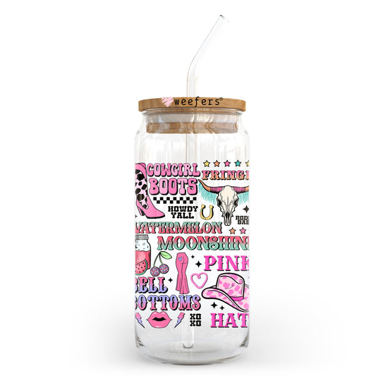 Cowgirl Favorite Things 20oz Libbey Glass Can UV DTF or Sublimation Wrap - Decal Transfer - Weefers