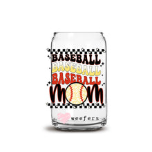 Load image into Gallery viewer, a glass jar with a baseball mom on it
