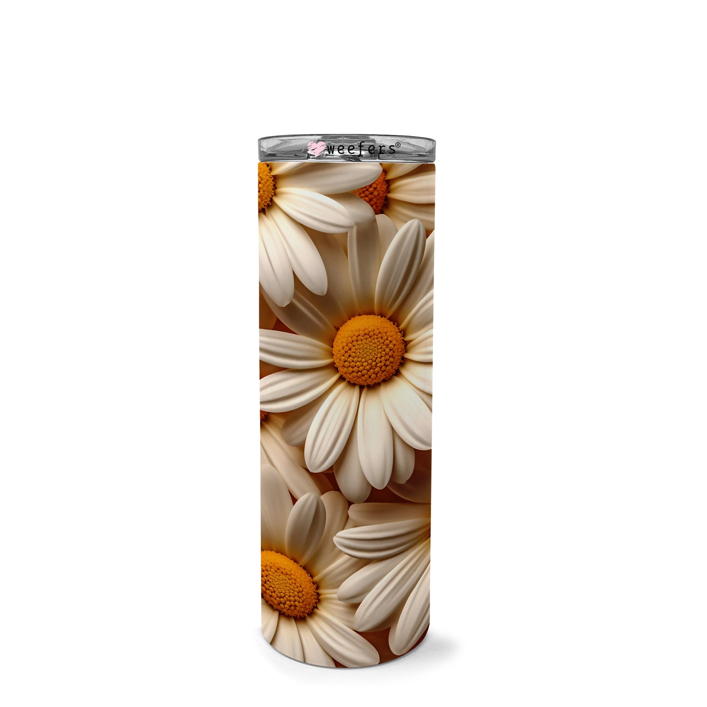 20oz Skinny Tumbler Wrap - 3D Cream Daisies - Weefers