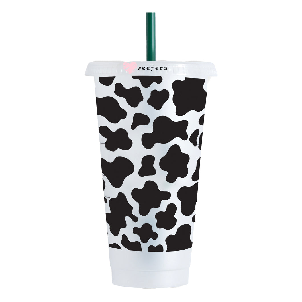 Cow Print Cold Cup Wrap - NO HOLE - Ready to apply Wrap