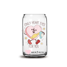 Load image into Gallery viewer, a glass jar with a cartoon heart on it
