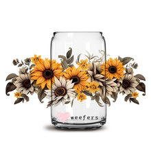 Load image into Gallery viewer, Retro Sunflowers 16oz Libbey Glass Can UV-DTF or Sublimation Wrap - Decal
