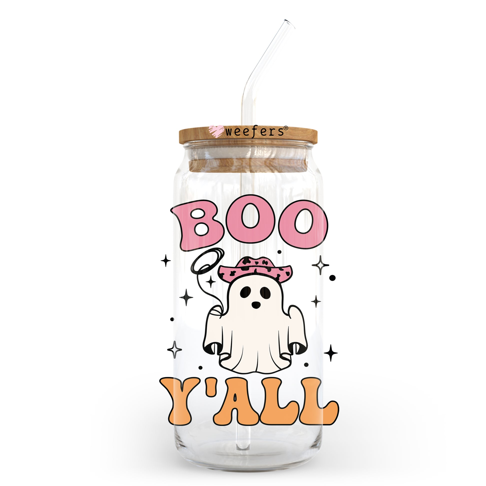 Boo Y'all Halloween 20oz Libbey Glass Can, 34oz Hip Sip, 40oz Tumbler UV DTF or Sublimation Decal Transfer - Weefers