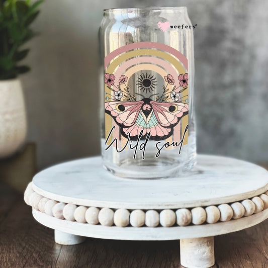 Wild Soul Extended 16oz Libbey Glass Can UV DTF or Sublimation Cup Wrap - Decal Transfer Weefers