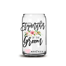 Load image into Gallery viewer, Stepmother of the Groom Blush Floral 16oz Libbey Glass Can UV-DTF or Sublimation Wrap - Decal
