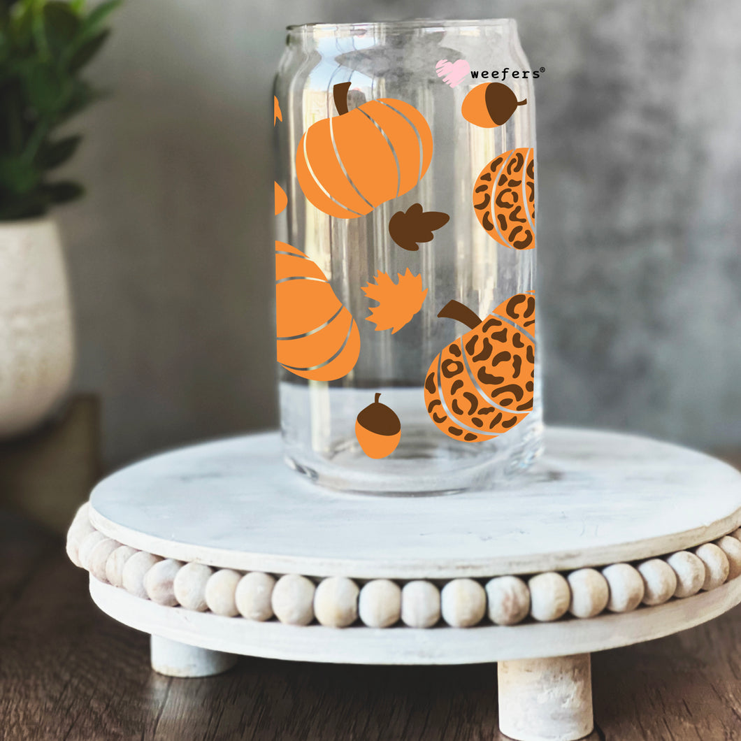 Fall into Pumpkins 16oz Libbey Glass Can UV-DTF or Sublimation Wrap - Decal