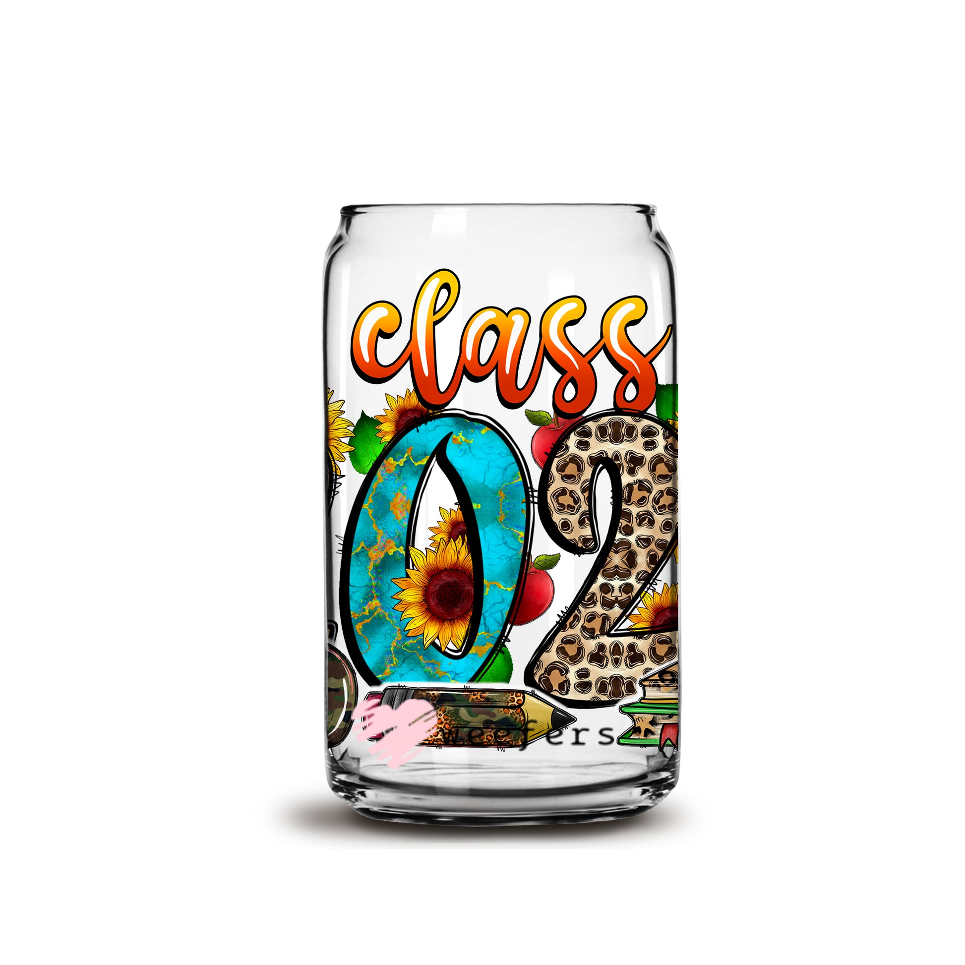 Western Class of 2023 Grad 16oz Libbey Glass Can UV DTF or Sublimation Wrap - Decal - Weefers