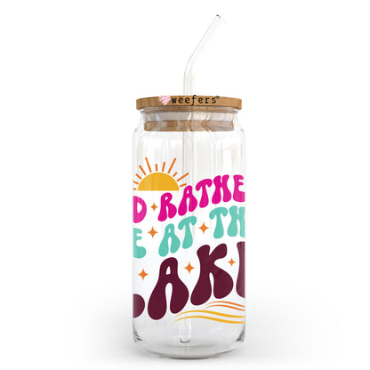 I'd Rather Be at the Lake 20oz Libbey Glass Can UV DTF or Sublimation Wrap - Decal Transfer Weefers