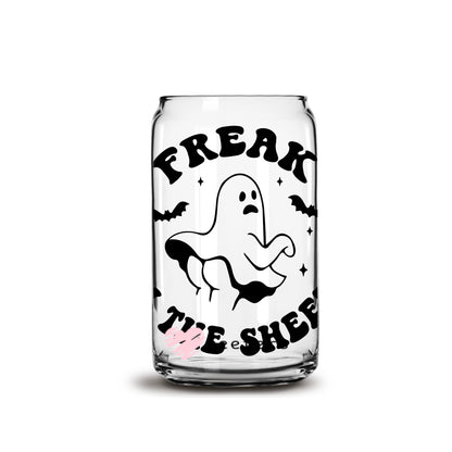 Freak in the Sheets Ghost 16oz Libbey Glass Can UV DTF or Sublimation Wrap - Decal - Weefers