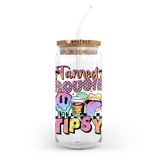 Tanned Bougie Tipsy 20oz Libbey Glass Can UV DTF or Sublimation Wrap - Decal Transfer - Weefers