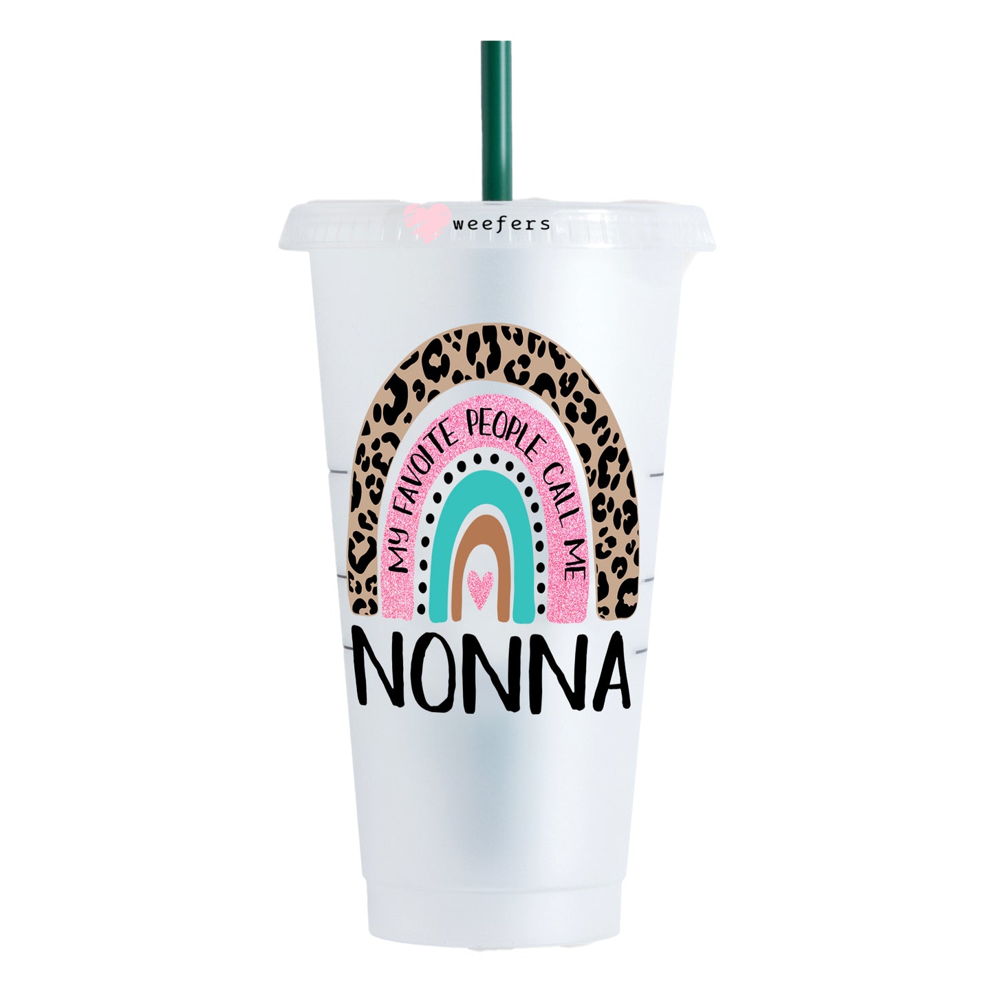 Mother's Day Boho Rainbow Nonna 24oz UV DTF Cold Cup Wrap - Ready to apply Decal - Weefers