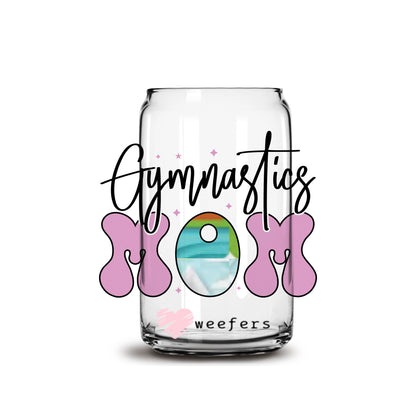 Gymnastics Mom 16oz Libbey Glass Can UV DTF or Sublimation Wrap - Decal - Weefers