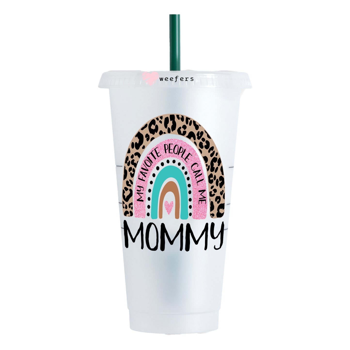 Mother's Day Boho Rainbow Mommy 24oz UV DTF Cold Cup Wrap - Ready to apply Decal - Weefers