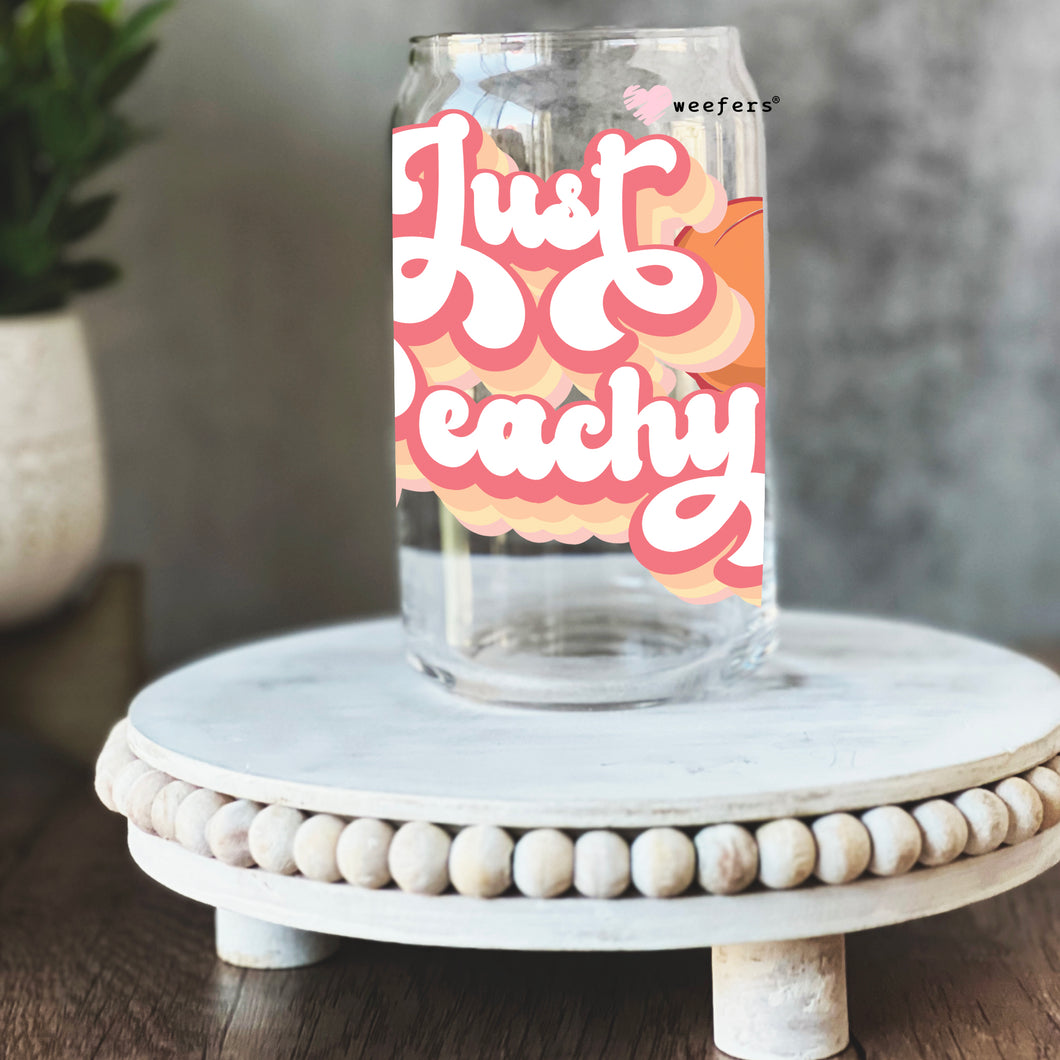 Just Peachy 16oz Libbey Glass Can UV-DTF or Sublimation Wrap - Decal