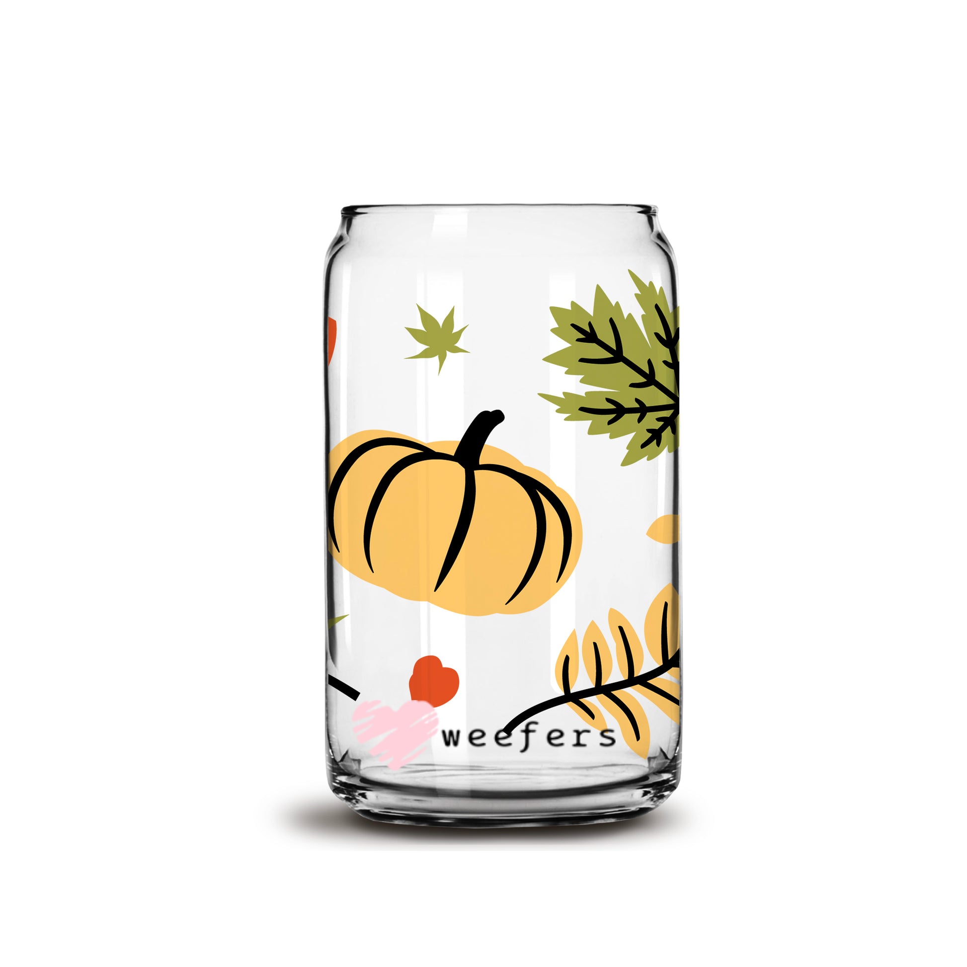 Fall Pumpkins 16oz Libbey Glass Can UV DTF or Sublimation Wrap - Decal - Weefers