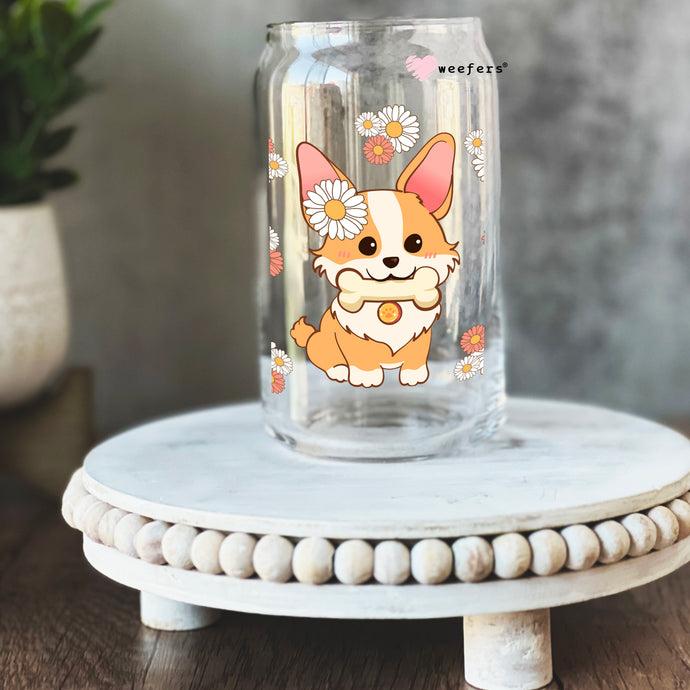 a glass with a picture of a dog on it