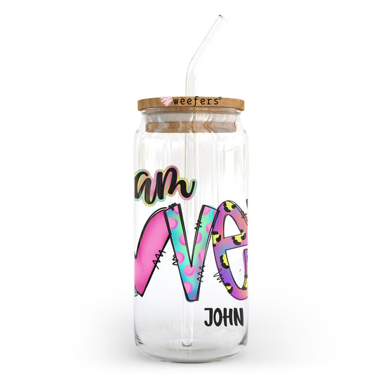 I Am Loved John 3:16 20oz Libbey Glass Can UV DTF or Sublimation Wrap - Decal Transfer - Weefers