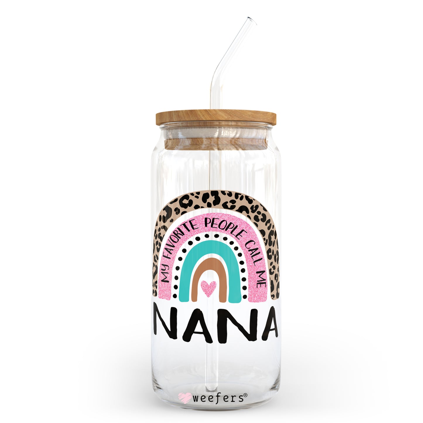 Mother's Day Nana Boho Rainbow 20oz Libbey Glass Can, 34oz Hip Sip, 40oz Tumbler UV DTF or Sublimation Decal Transfer - Weefers