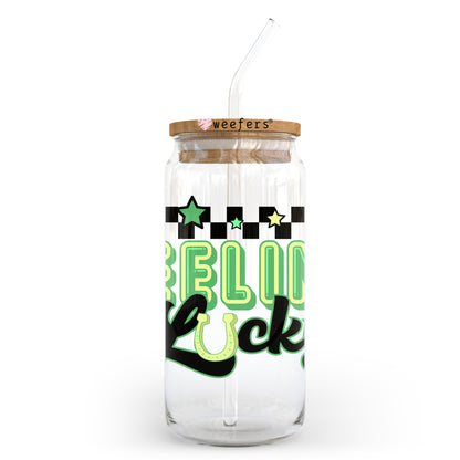 Feeling Lucky St. Patrick's Day 20oz Libbey Glass Can UV DTF or Sublimation Wrap - Decal Transfer - Weefers