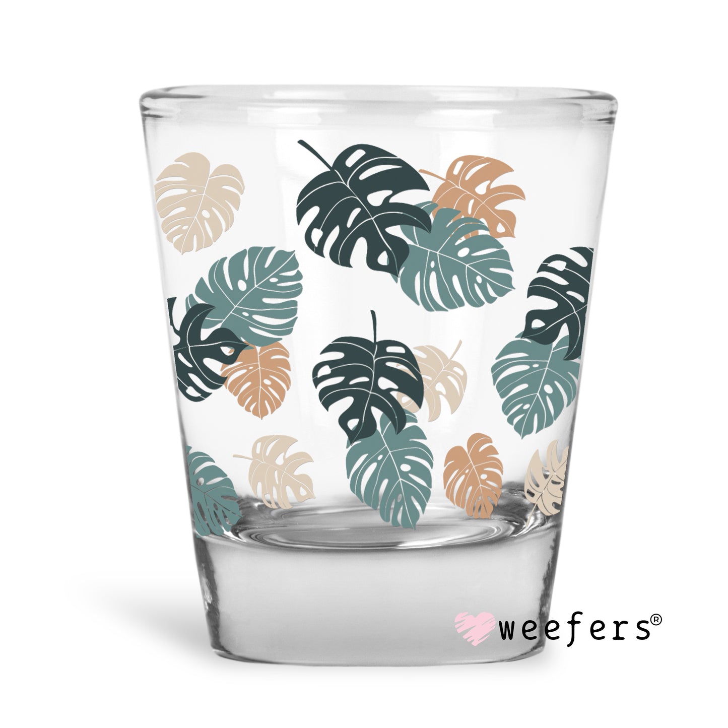 Monstera Shot Glass Short UV DTF or Sublimation Wrap - Decal - Weefers