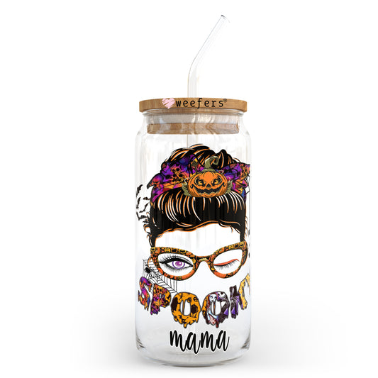 Spooky Mama Halloween 20oz Libbey Glass Can, 34oz Hip Sip, 40oz Tumbler UV DTF or Sublimation Decal Transfer - Weefers