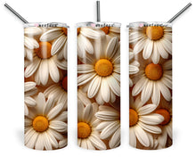 Load image into Gallery viewer, 20oz Skinny Tumbler Wrap - 3D Cream Daisies
