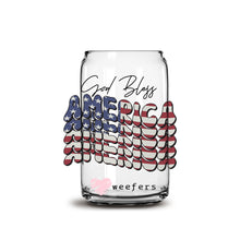 Load image into Gallery viewer, 4th of July God Bless America 16oz Libbey Glass Can UV-DTF or Sublimation Wrap - Decal
