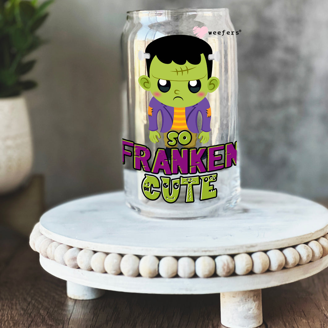 So Franken Cute Halloween 16oz Libbey Glass Can UV-DTF or Sublimation Wrap - Decal