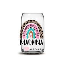 Load image into Gallery viewer, Mother&#39;s Day Madrina Boho Rainbow  16oz Libbey Glass Can Cup UV-DTF or Sublimation Wrap - Decal
