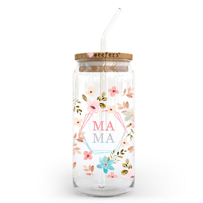 Mama Pastel Florals 20oz Libbey Glass Can, 34oz Hip Sip, 40oz Tumbler UV DTF or Sublimation Decal Transfer - Weefers